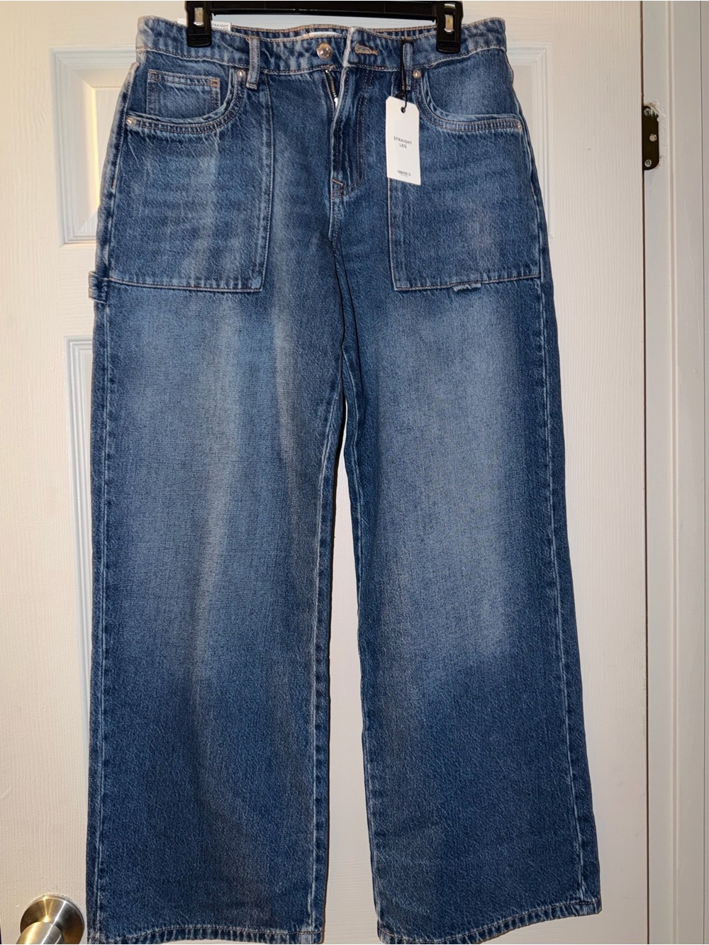 Ladies Blue Carpenter Jeans - Straight Leg